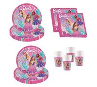 Procos - Set de fête Barbie Fantasy, set de décoration multi-pièces pour anniversaire d'enfant et fête d'été, décoration de table, décoration d'anniversaire