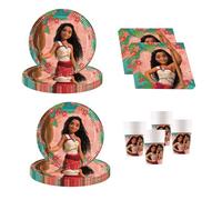 Procos - Set de fête Moana en plusieurs pièces pour anniversaire d'enfant ou fête à thème, décoration de table