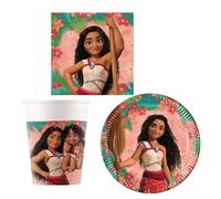 Procos - Set de fête Moana en plusieurs pièces pour anniversaire d'enfant ou fête à thème, décoration de table
