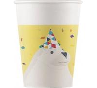Procos - Tasse jetable "Arctic", papier pack de 8 SG30109 (taille unique) (Blanc/Jaune)