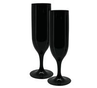 Procos - Flûte à champagne en plastique, 2 pièces, réutilisable, vaisselle de fête pour anniversaires, fêtes à thème, mariages