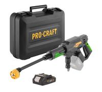 Procraft CW20bb Nettoyeur haute pression sur batterie 20 V 30 bar 180 l/h Brushless + 1x batterie 2,0 Ah + coffret - sans chargeur