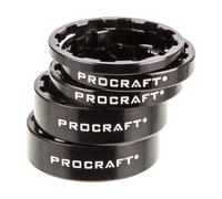 Procraft Set d'Entretoises Superlight 1 1/8" noir universal