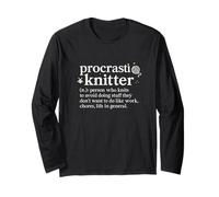 Procrastiknitter Dictionnaire de procrastinateur de Tricot drôle Manche Longue