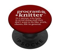 Procrastiknitter Dictionnaire de procrastinateur de Tricot drôle PopSockets PopGrip Adhésif