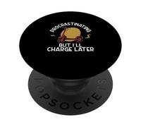 Procrastinating But I'll Charge Later Scooter électrique Ebike PopSockets PopGrip Adhésif