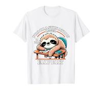 Procrastination Level Expert Funny Sloth Humour Design T-Shirt Graphique avec Valeur, Homme, Blanc, S