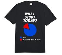 Procrastination Vais-Je étudier Aujourd'hui? Oui Diagramme à secteurs sarcastiques Comfort Colors Adult Heavyweight T-Shirt