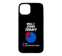 Procrastination Vais-Je étudier Aujourd'hui? Oui Diagramme à secteurs sarcastiques Coque pour iPhone 15 Plus