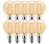 ProCrus Ampoule LED Filament E14 Blanc Chaud 2700K,2W Ampoule G45 rétro vintage E14 Equivalente a Ampoule Halogène 10W,Ampoule Petit Culot à Vis,Non-dimmable,Ambre,Lot de 10