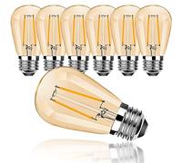 ProCrus Ampoules LED E27 S14,Ampoule Edison vintage 2W,Ampoules Rétro Blanc Chaud 2700K,équivalent Ampoules 10W,verre,pour Guirlandes Extérieures,Ampoule de remplacement,Non Dimmable,Lot de 6