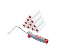 ProDec Lot de 11 articles, 10 mini-rouleaux en mousse haute densité et monture, finition lisse avec peinture brillante/satinée sur plinthe, rebord de fenêtre, porte à panneaux, placards, métal et plus