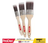 ProDec Premier Lot de 3 pinceaux ovales professionnels, fibres synthétiques, parfaits pour peindre plinthes, linteaux, surfaces arrondies ou moulées