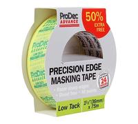 Prodec Advance 36 mm x 50 m + 50% gratuit, ruban de masquage de précision à bord de précision multi-surface, lignes nettes sans bavure de peinture, peinture d'intérieur et décoration compatible avec