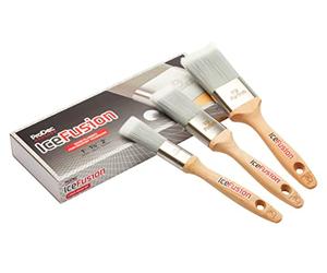 ProDec Advance Ice Fusion Lot de 3 pinceaux Professionnels | fibres synthétiques pour émulsions, peintures brillantes et satinées sur murs, plafonds, bois et métal