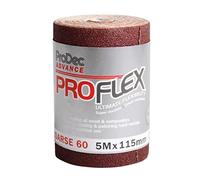 ProDec Advance Rouleau de 5 m de papier abrasif, oxyde d’aluminium, grain 60 grossier ProFlex ultra flexible, résistant aux fissures pour poncer bois, peinture, plâtre, joints, métal et plus