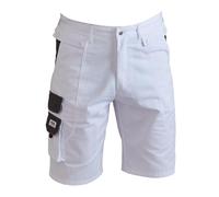 ProDec Advance - Short de Peintre pour Hommes et Femmes, Short de Travail Utilitaire et de sécurité Blanc résistant aux Taches, décorateur pour Hommes et Femmes, Pantalon de Peintre, Blanc