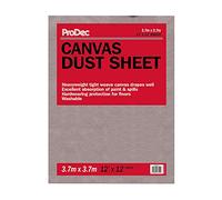 ProDec Bâche épaisse 3,6 m x 3,6 m en coton pour les travaux de peinture, protection des sols et du mobilier, absorbe les liquides sans transpercer, pros et particuliers, réutilisable