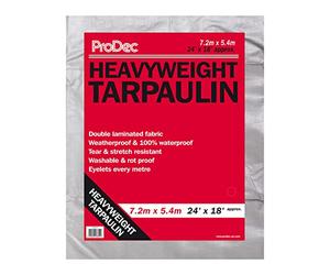 ProDec Bâche Épaisse 7,2 m x 5,4 m Imperméable, Double Couche, Multifonctions, Œillets Renforcés, Parfaite pour Les Travaux de Construction, Protection de Véhicule, Bateau, Tapis de Sol
