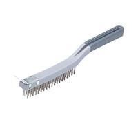 ProDec Brosse métallique/grattoir 350 mm manche souple, 3 rangées fils acier haute densité nettoyage puissant bois, métal, maçonnerie, élimine peinture, saletés, rouille, grilles, carreaux, briques