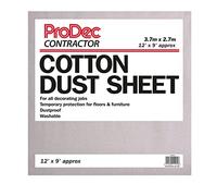 ProDec Contractor Bâche en coton 3,6 m x 2,7 m, protection des moquettes