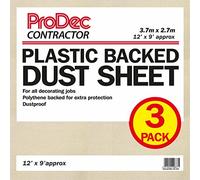 ProDec Contractor Lot de 3 bâches pro 3,6 m x 2,7 m doublées polyéthylène