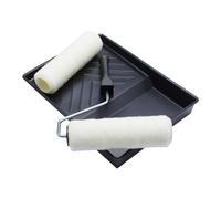 ProDec Contractor Lot de 4 articles 225 mm x 44 mm, 2 rouleaux tissés en polyester poils moyens, monture et bac pour émulsions sur murs intérieurs et plafonds