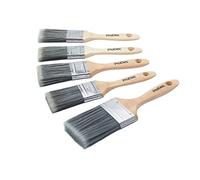 ProDec Decorator Lot de 5 pinceaux à Fibres synthétiques pour émulsions, peintures Brillantes et satinées sur Murs, plafonds, Bois et métal
