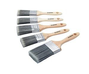 ProDec Decorator Lot de 5 pinceaux à Fibres synthétiques pour émulsions | peintures brillantes et satinées sur murs, plafonds, bois et métal
