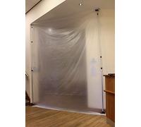 ProDec Dust Wall Écran provisoire en polyéthylène pour protéger les murs de la poussière, avec piquets réglables jusqu’à 3,9 m de hauteur - Fermeture zippée en option pour créer un accès