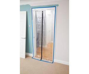ProDec Film de protection à porte zippée en polyéthylène transparent robuste pour éviter le transfert de poussière pendant les travaux de rénovation et construction