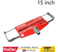ProDec Monture 375 mm en aluminium coulé double branche avec raccord vissé pour manche télescopique, raccords divers pour rouleaux, barre sur toute la largeur et goupilles
