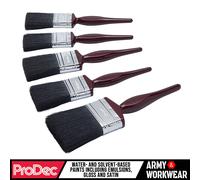 ProDec Contractor Lot de 5 pinceaux universels, Poils Mixtes pour Une Finition Lisse avec Les émulsions, peintures Brillantes et satinées sur Murs, plafonds, Bois et métal