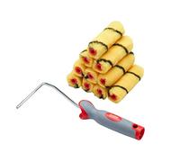 ProDec Lot de 11 mini-rouleaux tissés 100 mm poils moyens avec poignée souple pour finition lisse avec émulsions sur murs intérieurs et plafonds
