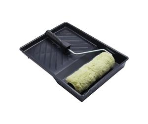 ProDec Lot de 3 Articles 225 mm x 44 mm, Rouleau tissé très résistant | monture et bac pour émulsions et peintures de maçonnerie sur murs intérieurs, extérieurs et plafonds