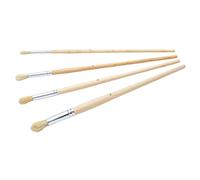 ProDec Lot de 4 pinceaux ronds pour application précise, travaux de détail, retouches, encadrements de fenêtre, angles, espaces étroits, tous types de peinture