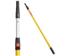 ProDec Manche télescopique 1,2-2,4 m en fibre de verre et aluminium à bouton poussoir pour montures de rouleau, compatible avec les montures à visser et à emboîter