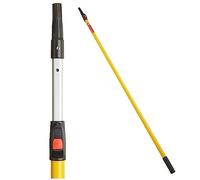 ProDec Manche télescopique 1,8-3,6 m en fibre de verre et aluminium à bouton poussoir pour montures de rouleau, compatible avec les montures à visser et à emboîter