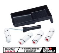 Prodec Mini Rouleau Set 10.2cm Medium Pile Microfibre Peinture Bac Gloss Satin