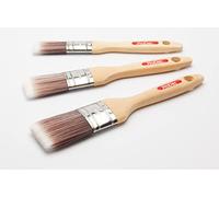 ProDec Premier Lot de 3 pinceaux ovales professionnels, fibres synthétiques, parfaits pour peindre plinthes, linteaux, surfaces arrondies ou moulées