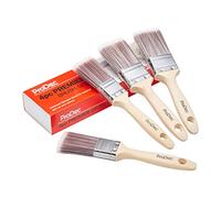 ProDec Premier Lot de 4 pinceaux Professionnels, Fibres synthétiques pour Une Finition Lisse avec Les émulsions, peintures Brillantes et satinées sur Murs, plafonds, Bois et métal