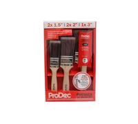 ProDec Premier Lot de 7 pinceaux Professionnels, Fibres synthétiques pour Une Finition Lisse avec Les émulsions, peintures Brillantes et satinées sur Murs, plafonds, Bois et métal