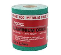 ProDec Rouleau de 10 m de papier abrasif verte, grain 100 moyen-fin | oxyde d’aluminium pour poncer bois, peinture, joints, métal et plus, papier abrasif compatible avec les ponceuses électriques