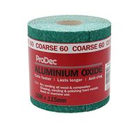ProDec Rouleau de 10 m de papier abrasif verte, oxyde d’aluminium, grain 60 grossier pour poncer bois, peinture, joints, métal et plus, papier abrasif compatible avec les ponceuses électriques