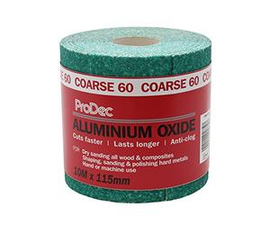 ProDec Rouleau de 10 m de papier abrasif verte, oxyde d’aluminium | grain 60 grossier pour poncer bois, peinture, joints, métal et plus, papier abrasif compatible avec les ponceuses électriques