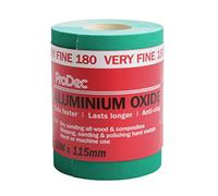 ProDec Rouleau de 10 m de papier abrasif verte, oxyde d’aluminium - joints | grain 180 très fin pour poncer bois, peinture - métal et plus, papier abrasif compatible avec les ponceuses électriques