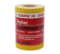 ProDec Rouleau de 5 m de papier abrasif jaune, oxyde d’aluminium, grain 60 grossier pour poncer bois, peinture, joints, métal et plus, papier abrasif compatible avec les ponceuses électriques
