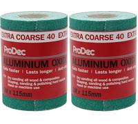 ProDec Rouleau de 5 m de papier abrasif verte, oxyde d’aluminium, grain 40 extra grossier pour poncer bois, peinture, joints, métal et plus, papier abrasif compatible avec les ponceuses électriques