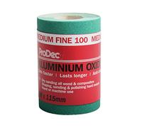 ProDec Rouleau de 5 m de papier abrasif verte, oxyde d’aluminium, peinture | grain 100 moyen-fin pour poncer bois, joints, métal et plus, papier abrasif compatible avec les ponceuses électriques