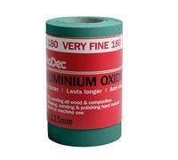 ProDec Rouleau de 5 m de papier abrasif verte, oxyde d’aluminium, peinture | grain 180 très fin pour poncer bois, joints, métal et plus, papier abrasif compatible avec les ponceuses électriques